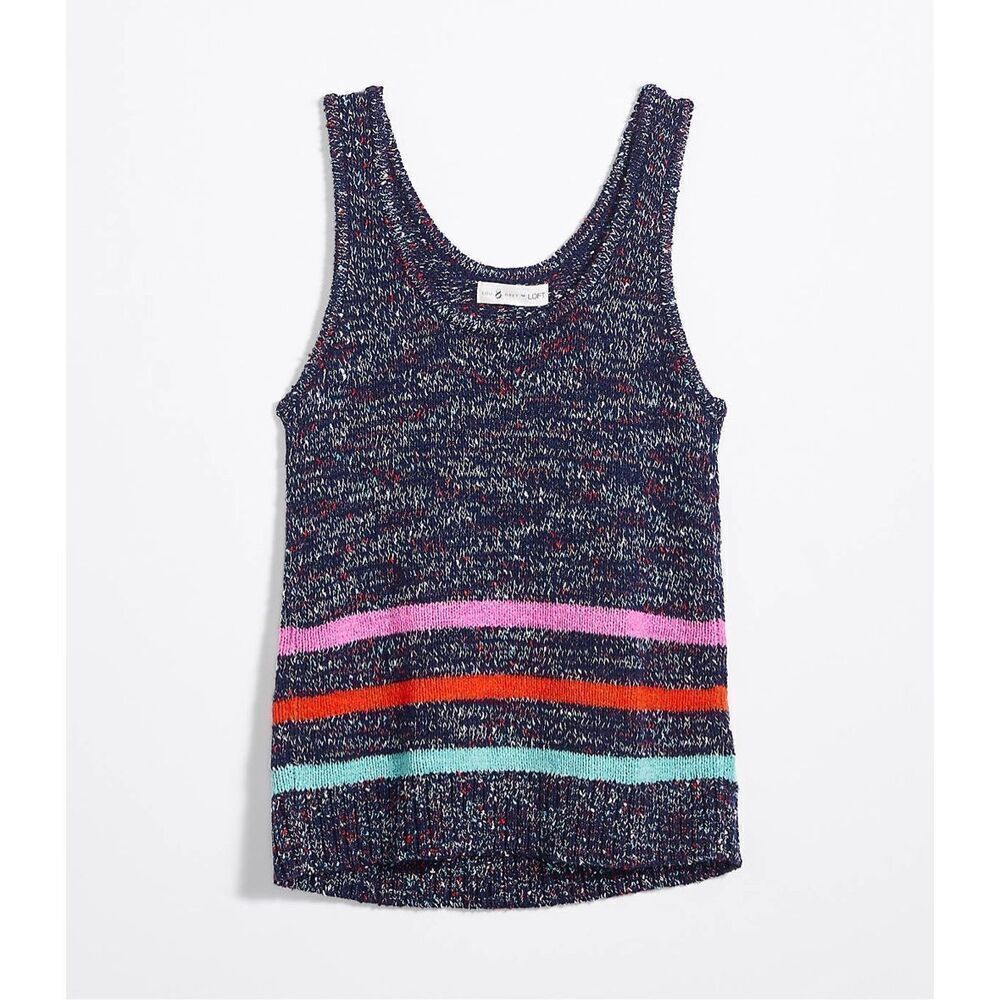 Lou & Grey Stripemarl Sweater Tank cotton blend size XS